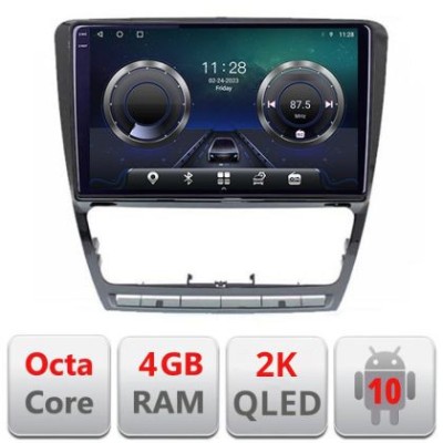 Navigatie Skoda Octavia 2 2005-2013 Manual C-005 Android Octa Core Ecran 2K QLED GPS 4G 4+32GB 360 KIT-005+EDT-E410-2K CarStore Technology foto
