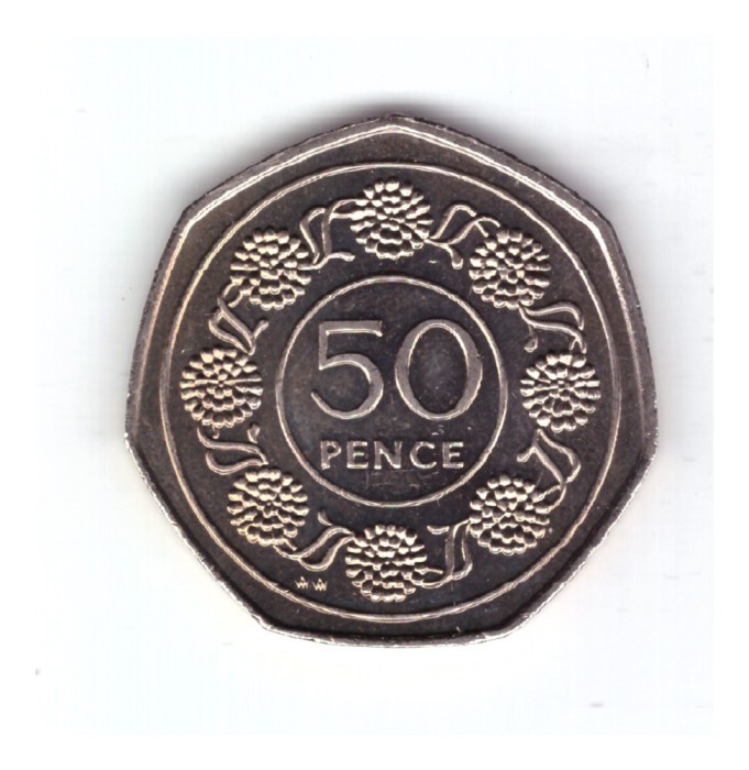 Moneda Gibraltar 50 pence 1989 AA, stare foarte buna, curata