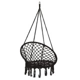 Hamac brazilian, tip scaun, Springos, negru, max 150kg, 79x80x120 cm