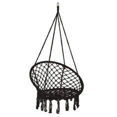 Hamac brazilian, tip scaun, Springos, negru, max 150kg, 79x80x120 cm
