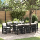 Cumpara ieftin Set de masă pentru grădină 9 pcs Negru Rattan poli