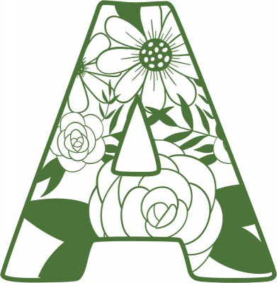 Sticker decorativ, Litera A, Verde, 61 cm, 7493ST-1 foto