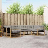 vidaXL Set de canapele de exterior cu pernă 6 pcs Alb și gri deschis 3389025