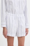 Abercrombie &amp; Fitch pantaloni scurți din bumbac culoarea alb, cu imprimeu, high waist, KI149-5298