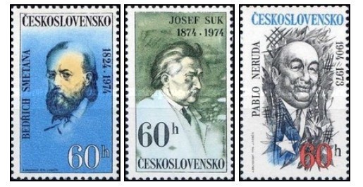 Cehoslovacia 1974 - personalitati, serie neuzata