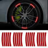 Set 20 bucati Elemente Reflectorizante Wheel Arch pentru autoturisme, biciclete, motociclete, atv-uri, scutere, culoare Rosie, AVEX