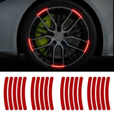 Set 20 bucati Elemente Reflectorizante &ldquo;Wheel Arch&rdquo; pentru autoturisme, biciclete, motociclete, atv-uri, scutere, culoare Rosie