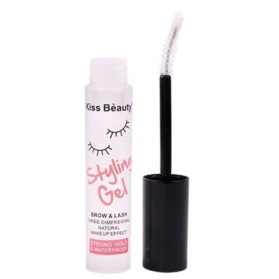 Gel Fixare Gene si Sprancene, Kiss Beauty, Styling Gel 3D, Waterproof, Transparent, 6 ml foto