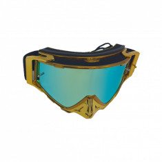 Ochelari unisex ski, ciclism, rama aurie lucioasa, lentila multicolora, O11GBMN