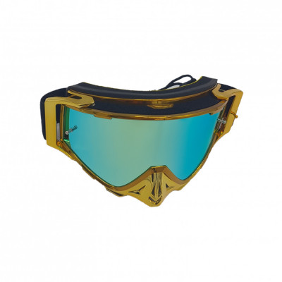 Ochelari unisex ski, ciclism, rama aurie lucioasa, lentila multicolora, O11GBMN foto