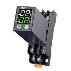 Releu de timp cu display digital, H3Y-2 DC24V, cu baza