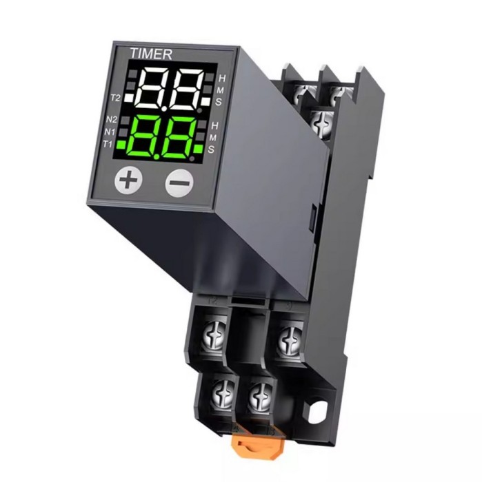 Releu de timp cu display digital, H3Y-2 DC24V, cu baza