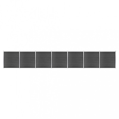 Set de panouri de gard, negru, 1218x186 cm, WPC GartenMobel Dekor foto
