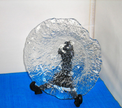 Bol cristal masiv suflat manual - Shattered Ice - design Uno Westerberg Pukeberg foto