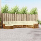 vidaXL Seturi de canapele 8 pcs Natural și Crem Lemn Solid de Acacia 3373935