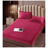 Cumpara ieftin Husa de Saltea Tip Topper cu Elastic + 2 Fete de Perna, Bordo 140X200- JOJ03