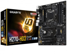 Placa de baza GIGABYTE Socket LGA1151, H270-HD3, 4*DDR4 2133/2400Mhz, D-Sub/HDMI/DVI-D, 3*PCIEx16, 2*PCIEx1, 1*PCI, 6*SATA 6Gb/s, 1*SATA bulk foto