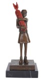 Rocket Girl-statueta din bronz cu soclu din marmura PAB057