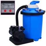 vidaXL Pompă filtru cu nisip, cu temporizator, 550 W 50 L