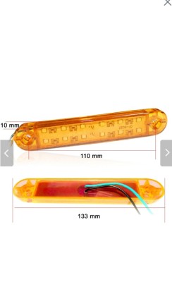Lampa laterala cu 12 smd pentru gabarit, portocaliu, 12v-24v, foto