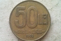 MONEDA 50 LEI 1992-ROMANIA foto