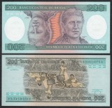 BRAZILIA █ bancnota █ 200 Cruzeiros █ 1981-1984 █ P-199b █ UNC █ necirculata