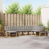 vidaXL Set de canapele de exterior cu pernă 8 pcs Alb și gri deschis 3389773