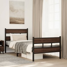 vidaXL Cadru de pat fără saltea, cu tăblie de cap/picioare, 107x203 cm 4017165