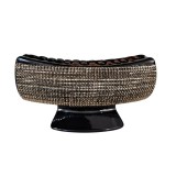 Cumpara ieftin Clema par eleganta neagra cu cristale champagne stralucitoare, model lat, prindere puternica, arc metalic rezistent, pentru coafuri sofisticate