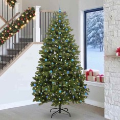 vidaXL Brad de Crăciun artificial Verde 270 cm PVC și Metal 3395719