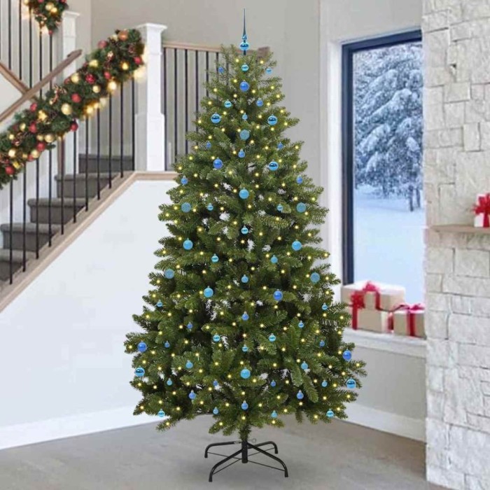 vidaXL Brad de Crăciun artificial Verde 270 cm PVC și Metal 3395719