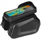 Borseta pentru bicicleta, impermeabila, cu husa pentru telefon, montare pe bara, 20x17x15cm Household NewTrend