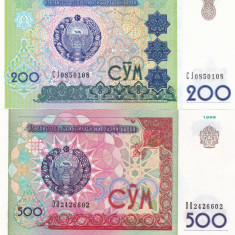 Uzbekistan Set 200-500 Sum 1999 UNC