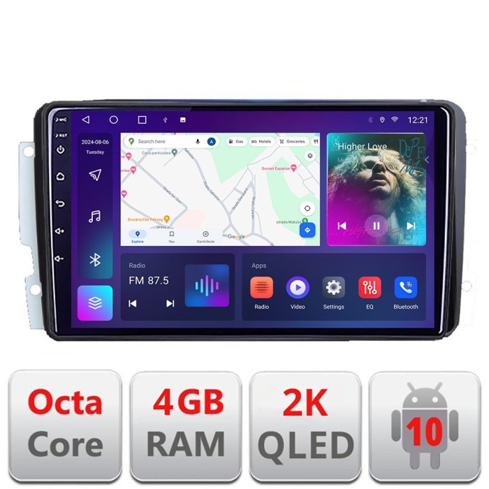 Navigatie Mercedes C 2001-2004 Vito Viano 2004-2006 C-171 Android Octa Core Ecran 2K QLED GPS 4G 4+32GB 360 KIT-171+EDT-E409-2K CarStore Technology
