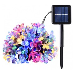 Instalatie Lumina de gradina cu incarcare Solara Flori de Cires cu 50 LED-uri, multicolor, 5m