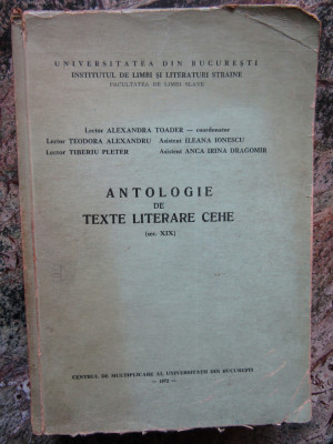 Alexandra Toader - Antologie de texte literare cehe (sec. XIX) foto