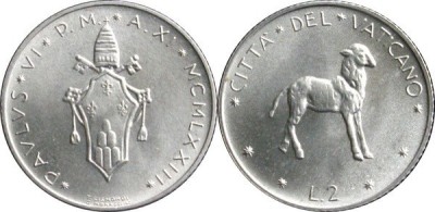 Vatican 1973 - 2 lire UNC foto