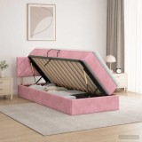 Cumpara ieftin Pat cu storage cu headboard Roz 90 x 200 cm Catifea