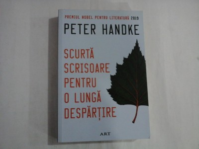 PETER HANDKE - SCURTA SCRISOARE PENTRU O LUNGA DESPARTIRE foto