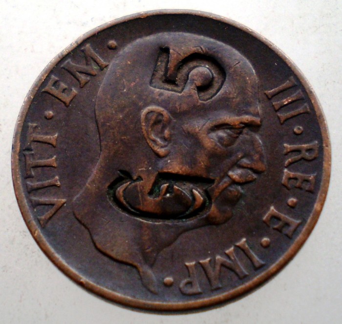 2.333 ITALIA VITTORIO EMANUELE III 5 CENTESIMI 1938 R CONTRAMARCA