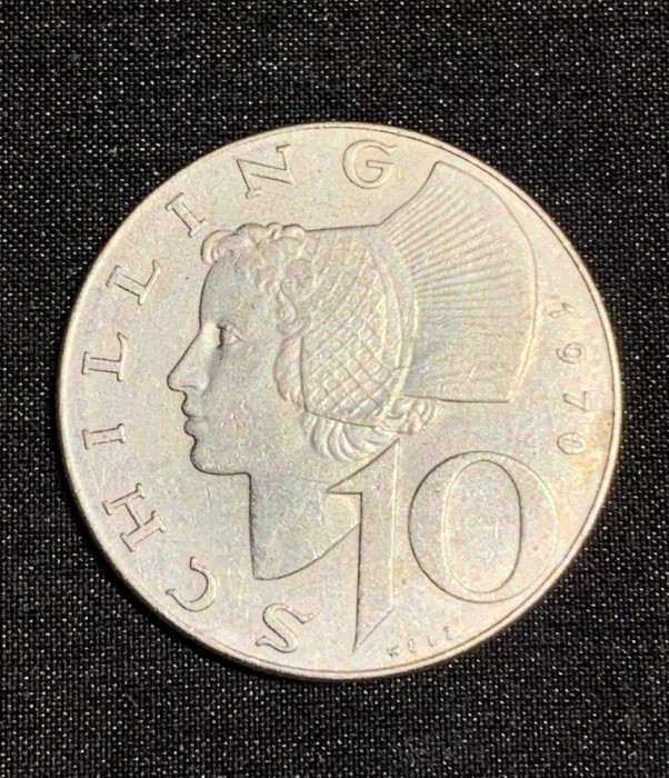 Moneda 10 schilling 1970 argint