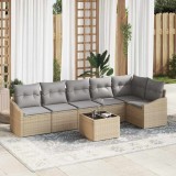 Cumpara ieftin Set de canapele pentru grădină 7 pcs Bej Rattan poli