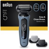 Aparat electric de ras Braun Seria 5 52-A1650S, Autonomie pana la 50 min, 1x Accesoriu de ingrijire corporala, 1x Accesoriu de tuns barba, Fara fir, U