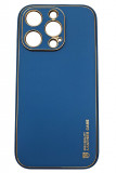 Husa compatibila cu iPhone 14 Pro, Piele ecologica, Full protection, Albastru inchis, Oem