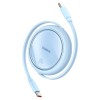 Cablu de Date Type-C la Type-C, 100W, 1m - Baseus Free2Draw Mini (P10364500311-00) - Galaxy Blue