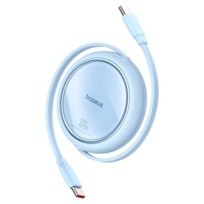 Cablu de Date Type-C la Type-C, 100W, 1m - Baseus Free2Draw Mini (P10364500311-00) - Galaxy Blue foto