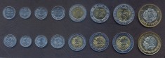 MEXIC █ SET COMPLET DE MONEDE █ 5+10+20+50 Centavos 1+2+5+10 Pesos 2001-2012 UNC