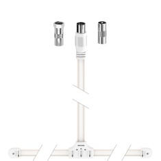 Antena tip cablu DAB+ Dipol Hama 205283, 1.75 metri, alb