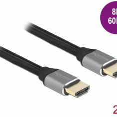 Cablu Ultra High Speed HDMI 48 Gbps 8K60Hz/4K240Hz 2m Gri Certificat, Delock 83996