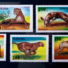 Tanzania 1995 fauna animale sălbatice , serie 7v nestampilata